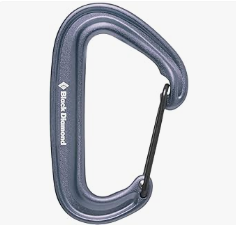 軽量なブラックダイヤモンドのカラビナ