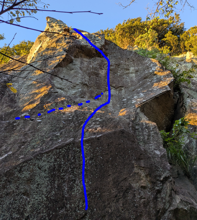 鷲頭山メインウォール南面のFinePitch 5.11a or 11b/c