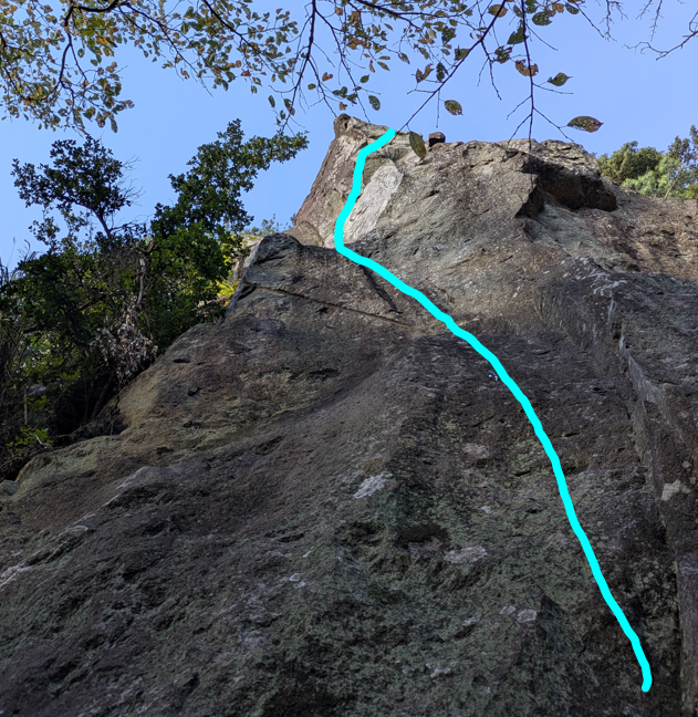 鷲頭山メインウォール南面の無名ルート