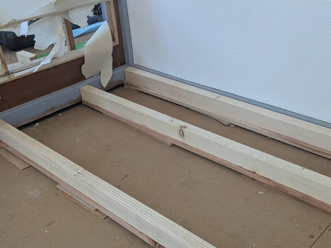 最も根太の高さを上げた場所